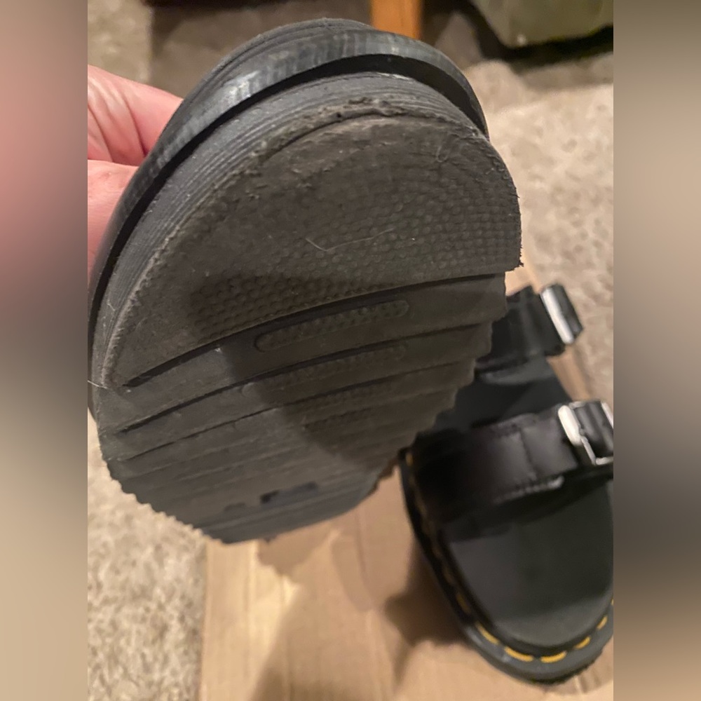 Dr. Martens Myles Brando Black Leather Buckle Slide Sandals View 2
